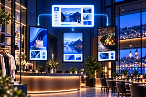 Digital screen content built and published with a single link